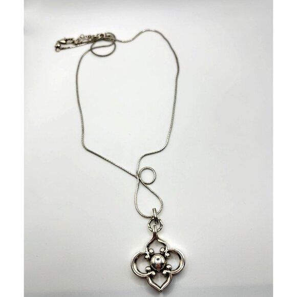 Brighton Toledo Convertible Silver Long Chain Crystal Pendant Necklace - Picture 2 of 7